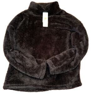 32 DEGREES Sherpa Sweatshirt Black Mock Turtleneck Size M New w/ Tag MSRP $38